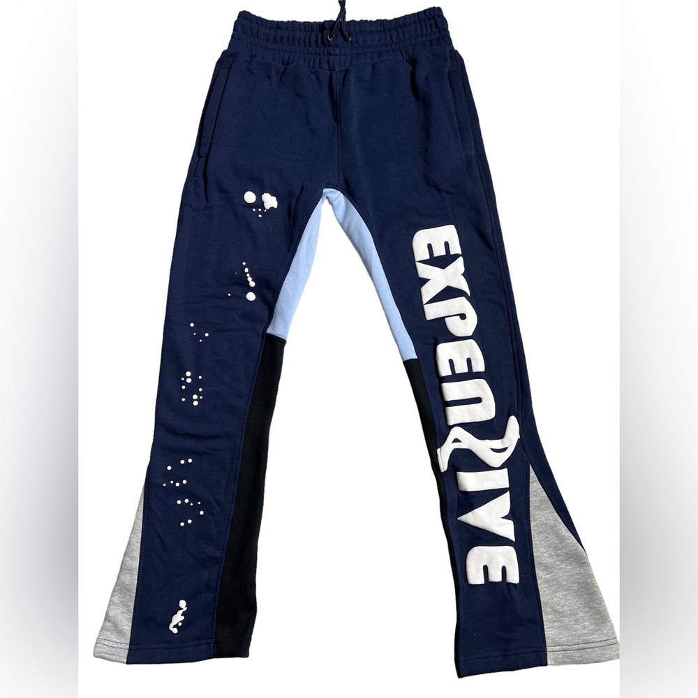 SO EXPENZIVE BLUE FLARED P/S SWEATPANTS